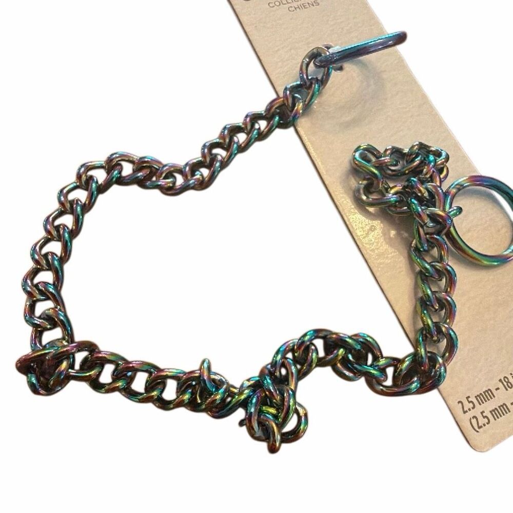 Training “no pull chain collar” dog TOP PAW “ ombré iridescent size medium 2.5mm
